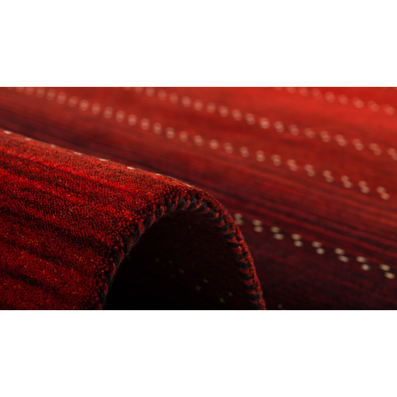 Potts Power Loom Wool Red Rug, Rectangle 90 x 160cm