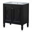 [Vidéo] Ensemble de meuble-lavabo 60 po avec lavabo double, lavabo en céramique, portes à fermeture en douceur avec tablette, tiroir de rangement, noir-102669960