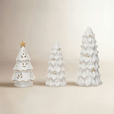 Lighted Stoneware Christmas Tree Set