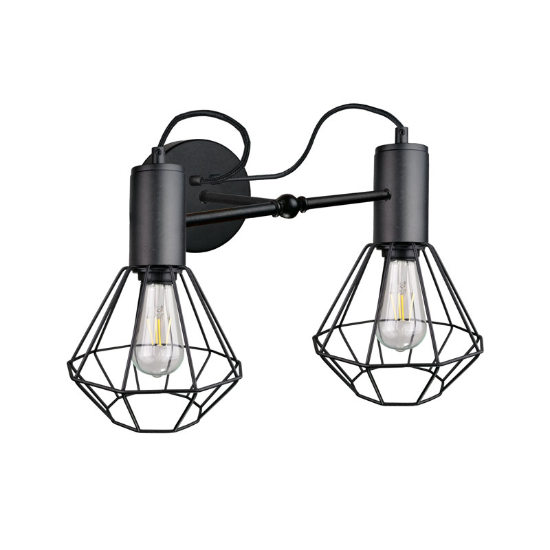 Etchemin Steel Armed Sconce, Black, Black