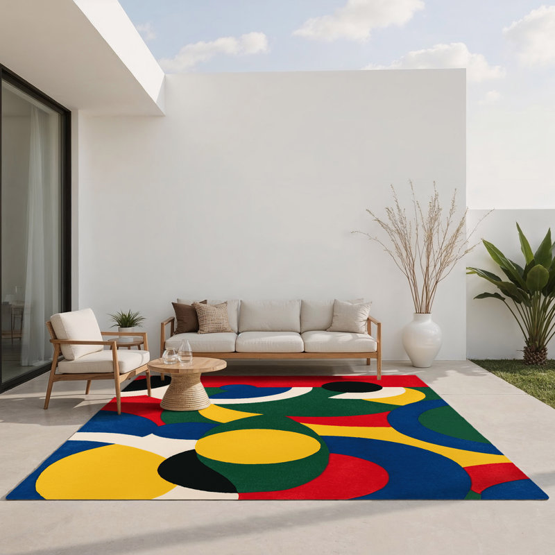Bright Shuffle Indoor And Outdoor Area Rug, Rectangle 5 pi x 7 pi
