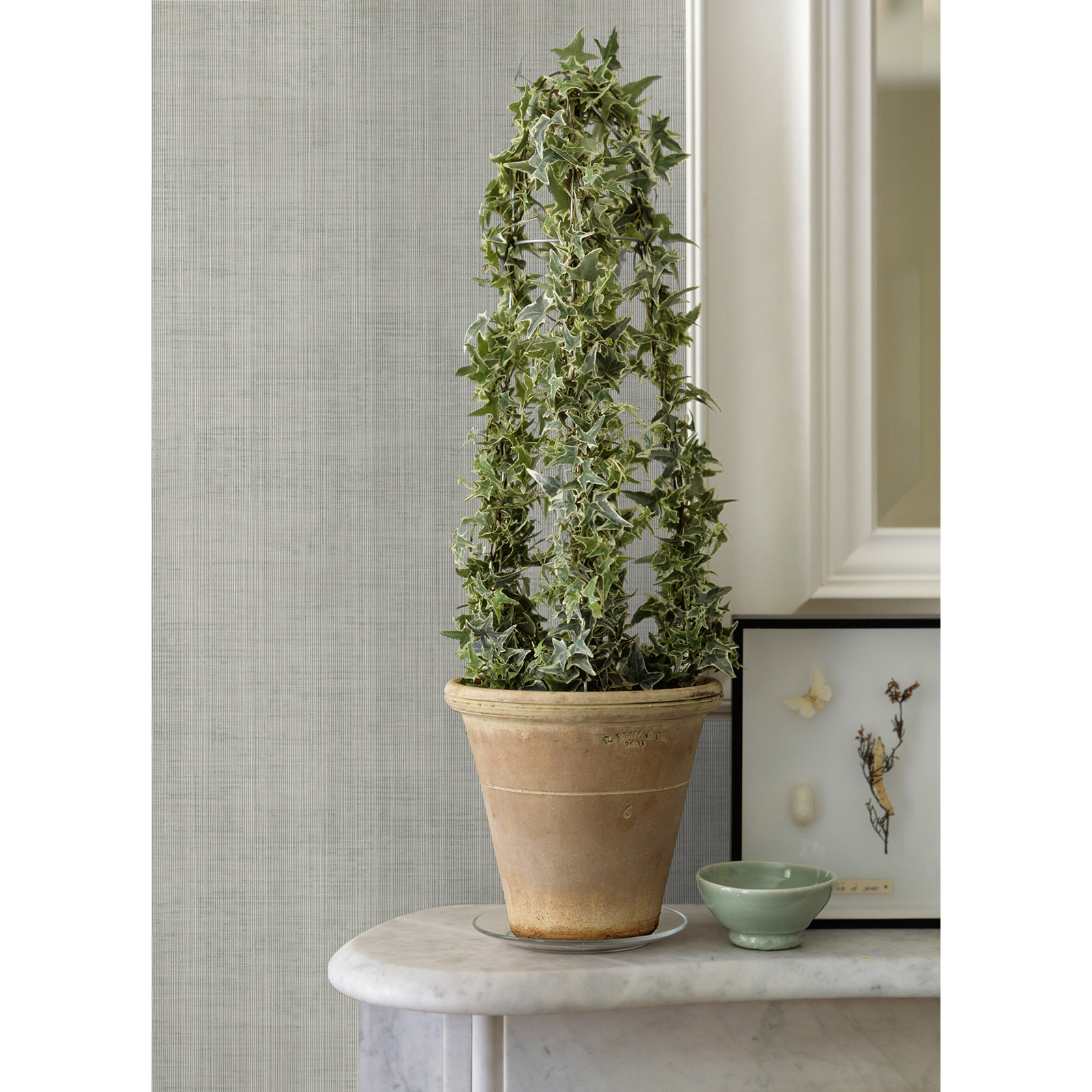 Princeton Modern Striped Wallpaper, Silver'