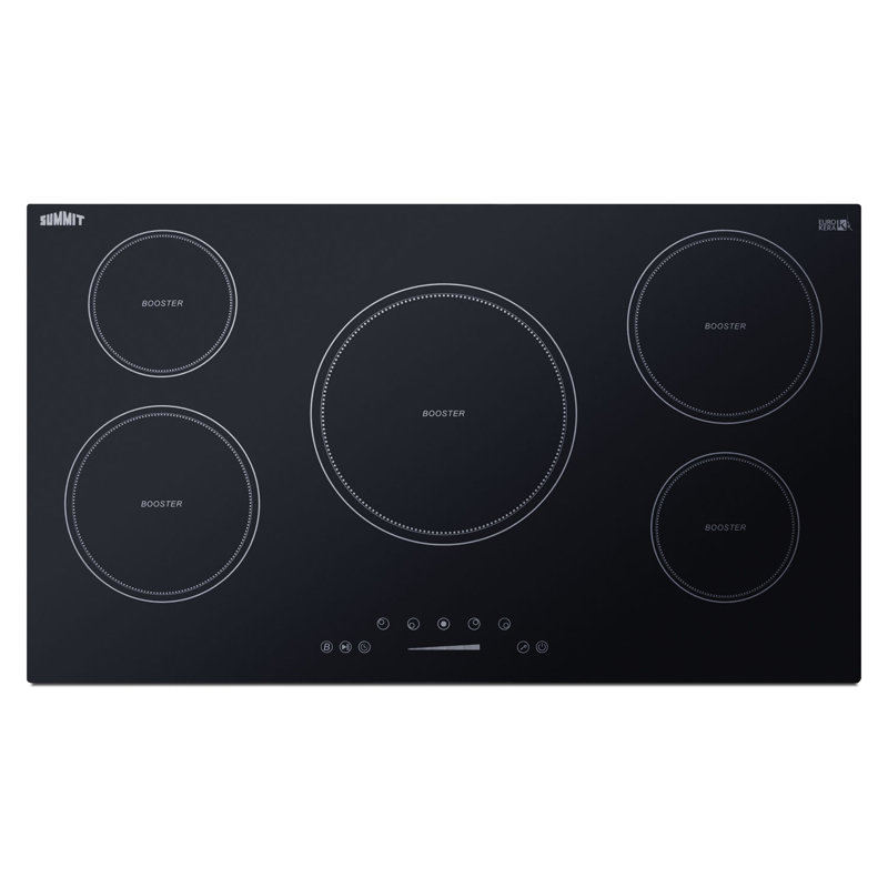 Summit 36" Black Ceramic Glass 5-Burner Induction Cooktop
