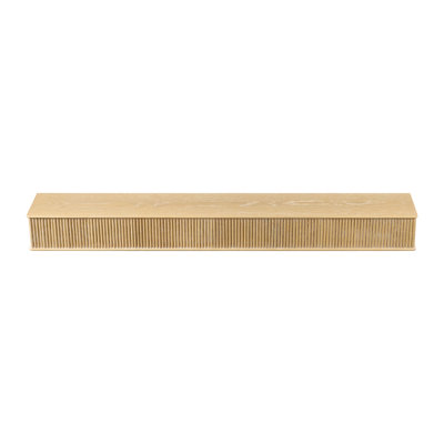 Modern Ember Monti 72" Fireplace Wood Mantel Shelf with Fluted “Reed” Details in Whitewash