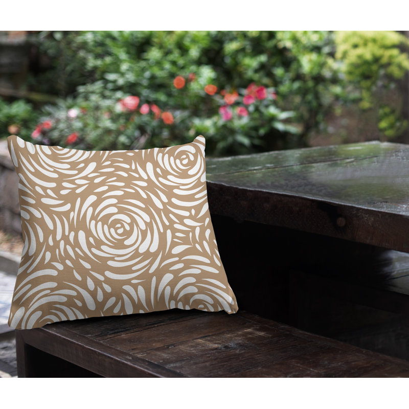 Coussin décoratif intérieur / extérieur Carvell, L 17 po x H 17 po, Beige