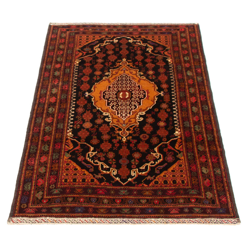 Tapis noir Teimani 3 pi 11 po x 6 pi 11 po