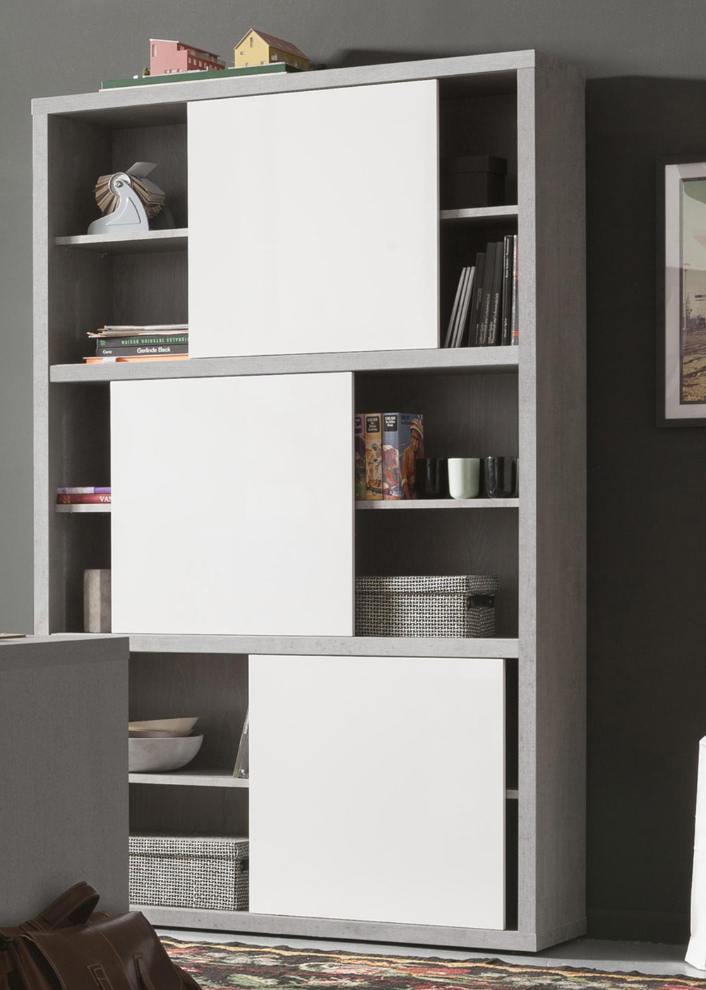 Wayfair store grey bookcase