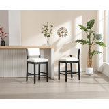 Tebbo Upholstered Counter Stool with Solid Wood Frame