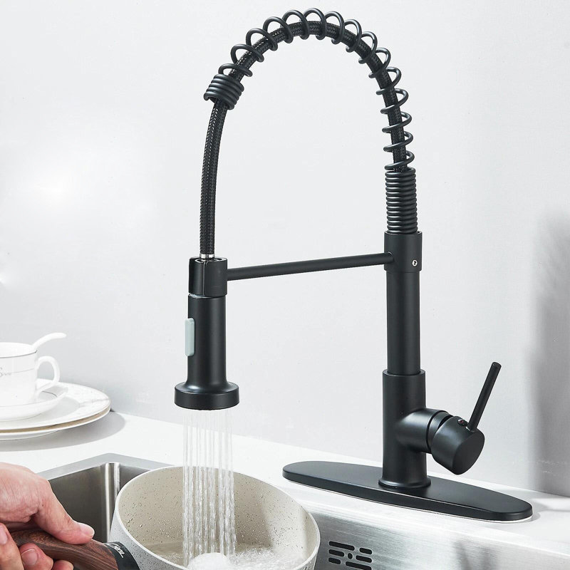 Robinet d'évier de cuisine noir mat