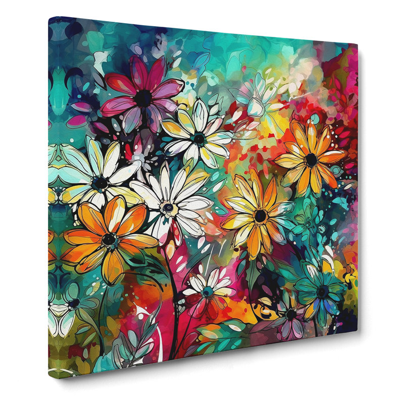 Floral Abstract Art No.3 - Wrapped Canvas