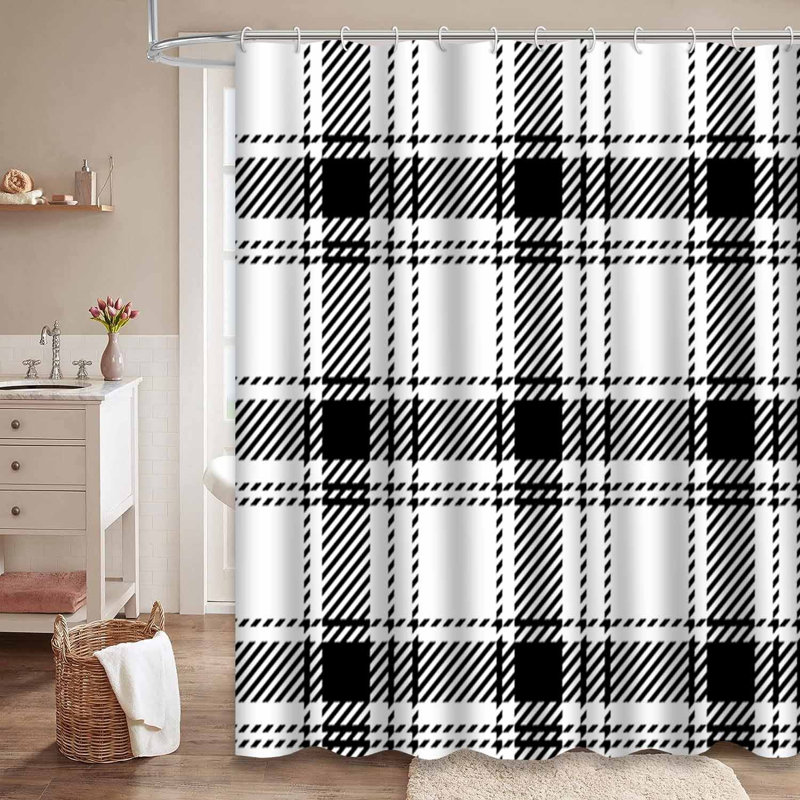 Rideau de douche Tartan, L 72 po x l 84 po