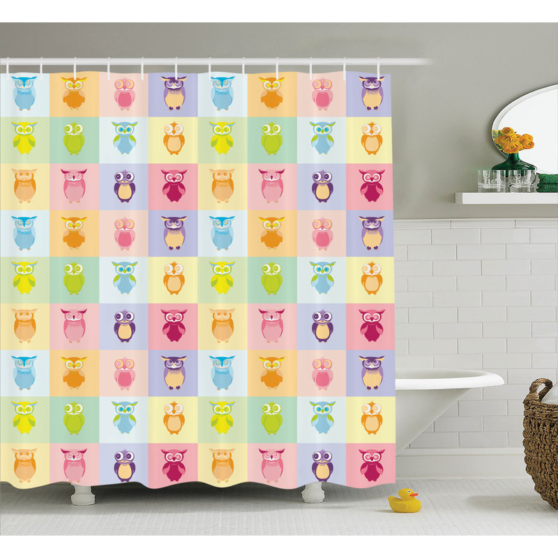 Rideau de douche à maison color jolie hibou home Marcelo, l 69 po x L 75 po