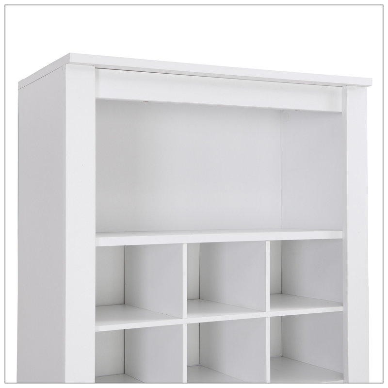 Stylish Design 30 Shoe Cubby Console, Contemporary Shoe Cabinet With Multiple Storage Capacity, Free Standing Tall Cabinet With Versatile Use For Hallway,  Bedroom
