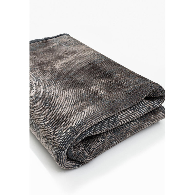 Rapture Abstract Area Rug in Gray, Rectangle 6'7" x 8'3"