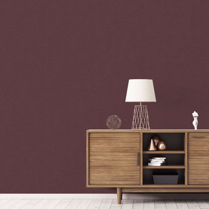 10m x 53cm Wallpaper Roll, Cranberry