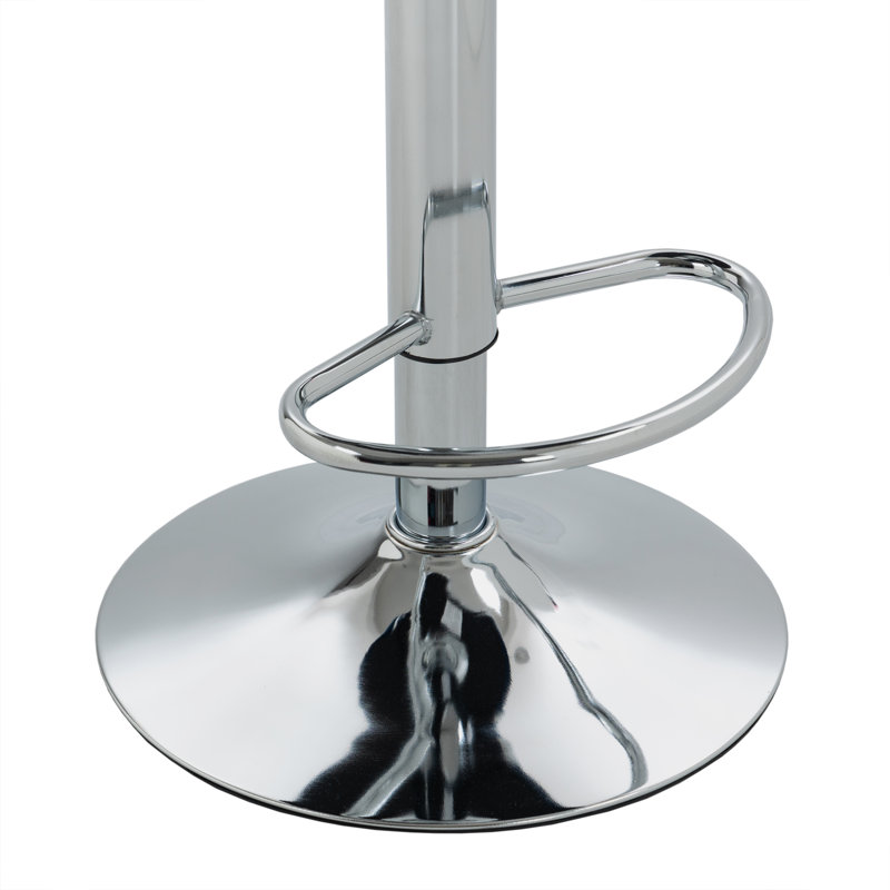 Christal Height Adjustable Swivel Bar Stool, Navy Blue, Silver