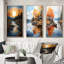 «Lake At Dusk», 3 pièces sur toile-654123599-654123636