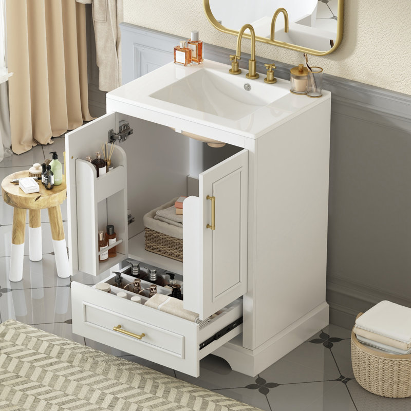Meuble-lavabo 24 po avec lavabo, Blanc