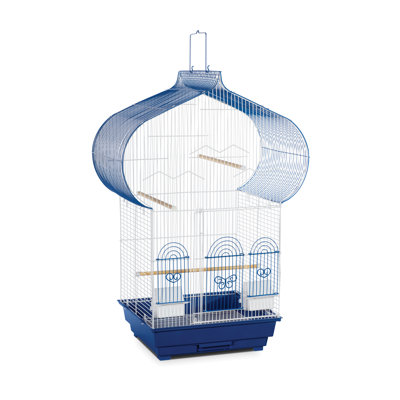 Freund 32'' Metal Victorian Top Hanging Bird Cage with Perch