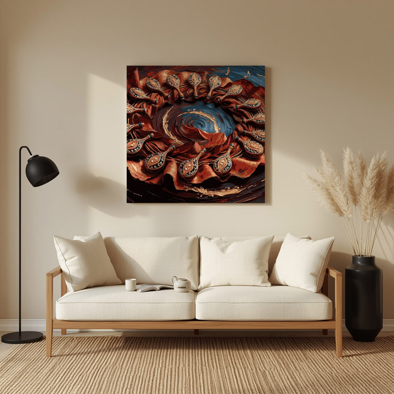 "Castagnettes musicales", art mural en métal brun, H 8 po x l 8 po