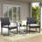 3 Piece Wicker Patio Bistro Set with Coffee Table, Outdoor Rattan Conversation Set for Balcony Porch Garden Yard Poolside-1684336097