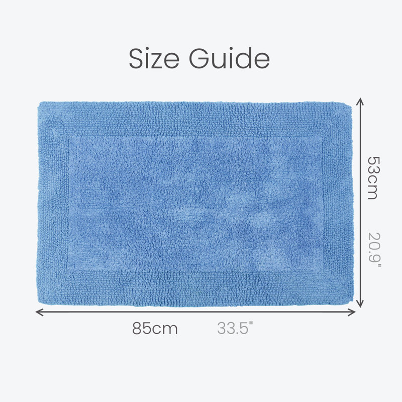 Ruthann Cotton Reversible Bath Mat, Cornish Blue