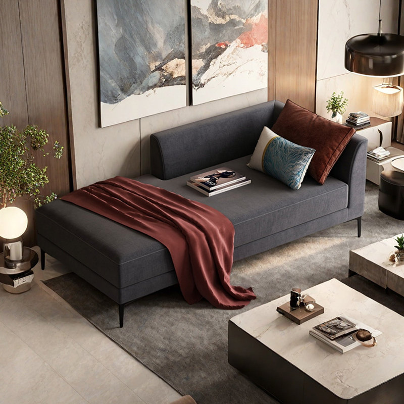 Méridiennes d'intérieur modernes Modern Living, Orienté à droite, Gris foncé
