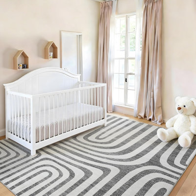 Area Rugs, Abstract Modern Washable Rugs, Non-Slip Low-Pile Soft Floor Carpet for Bedroom, Living Room, Dining Room