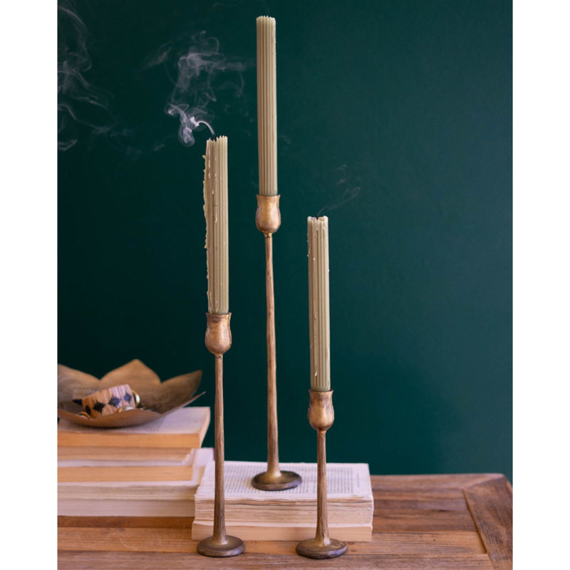 3 Piece Metal Tabletop Candlestick Set