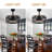 20" Industrial Matte Black Caged Ceiling Fan with Light and Remote, 6 Speed Quiet DC Motor for Living Room, Bedroom