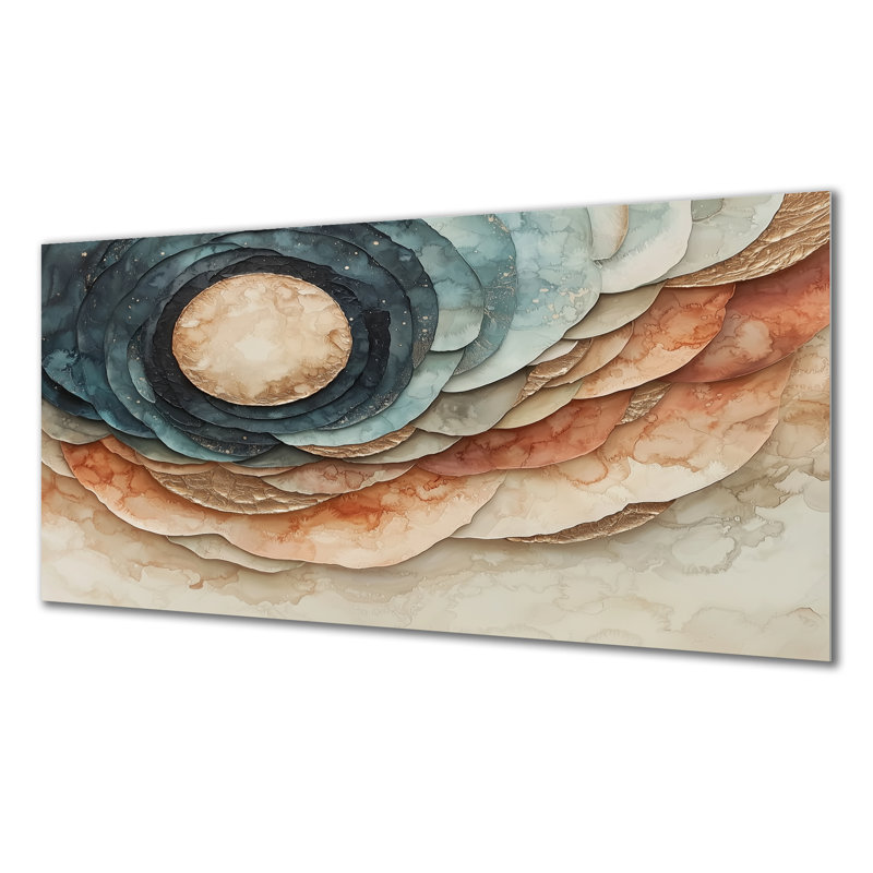 «Eclipse Moon Spiral Of Infinity I», art mural en métal lune, espace, H 28 po x l 60 po