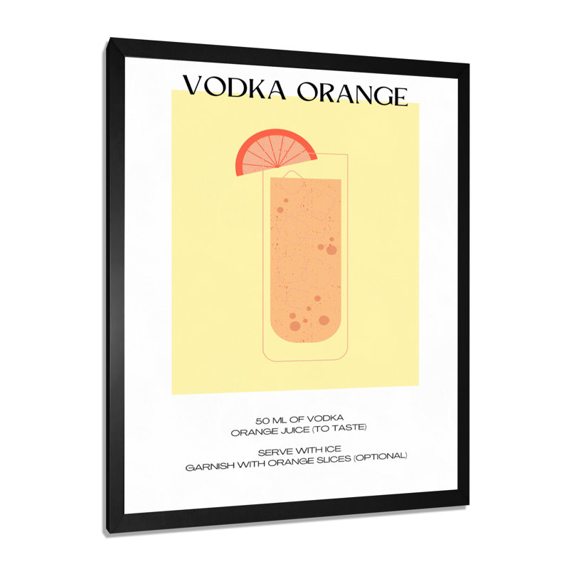 «Vodka Orange Punch Party», impression d'art mural, Cadre photo noir simple, H 40 po x l 30 po
