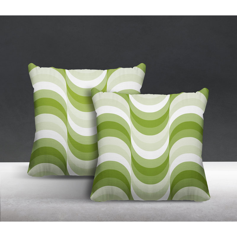 Coussin décoratif carré intérieur / extérieur Slivno, L 17 po x H 17 po, Chartreuse