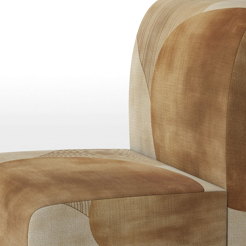 Fauteuil de chambre Abstract Mid-Century rembourré - Fauteuil de chambre Abstract Sun Arc I, Slipper Armless