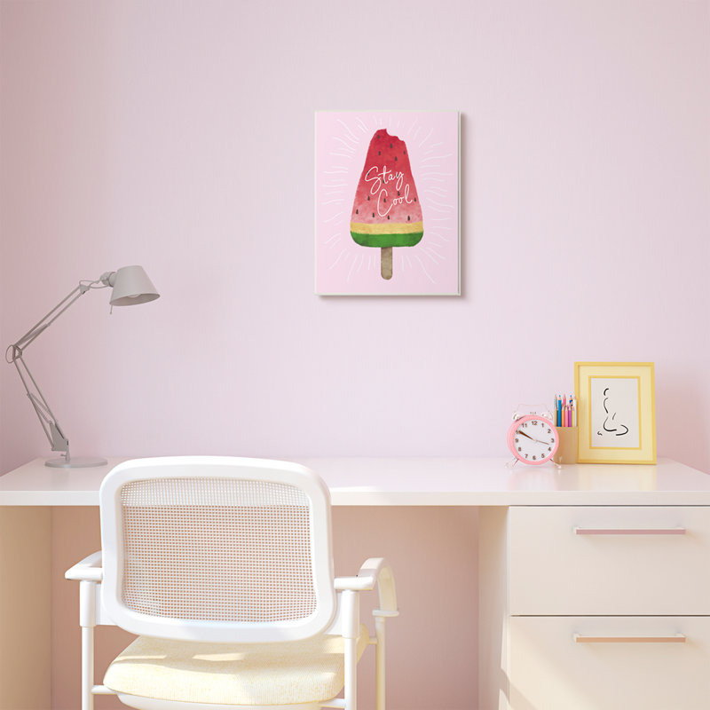 Davin Stay Cool Watermelon Ice Cream Art, Plaque murale, H 19 po x l 13 po