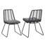Ensemble de 2 chaises d'extérieur avec 2 coussins gris