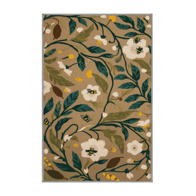 Machine Washable Nature Brown Area Rug