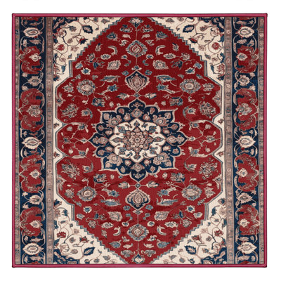 Tapis rouge persan lavable à la machine
