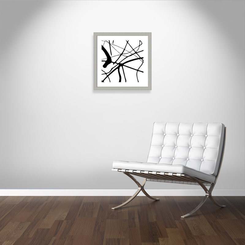 Intersection I - peinture encadrée, H 25 po x l 25 po x P 1,25 po, Encadrement argent brossé