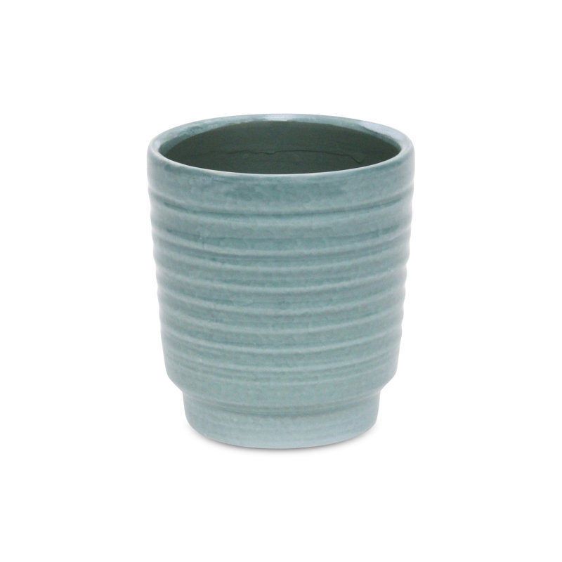 Pot de fleurs en céramique Mosley, H 5,5 po x l 5 po x P 5 po, Vert