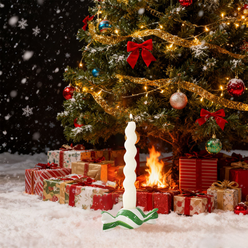 Base de bougies décoratives de Noël, Vert