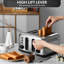 Grille-pain 4 tranches en acier inoxydable Buydeem Dt440, avec fentes extra larges pour bagels, muffins, levier à levage élevé, 6 réglages d'ombre, ruban rétro