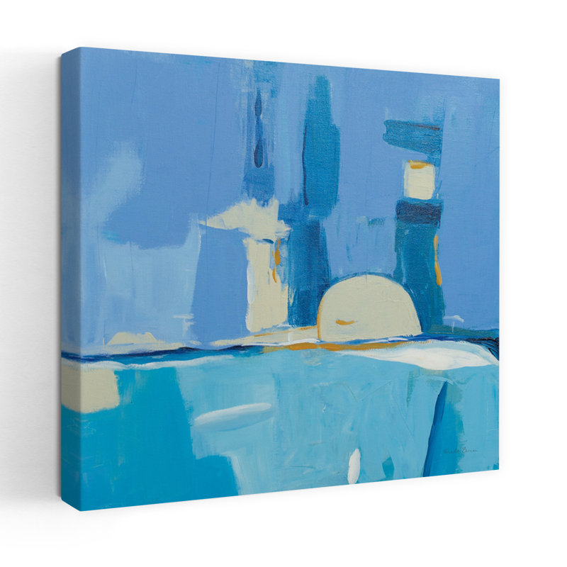 Bleu contemporain avec art abstrait bleu, H 18 po x l 18 po