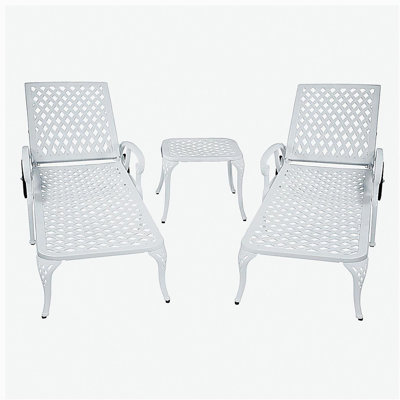 Aluminium Cast lounge chair 1pcs white