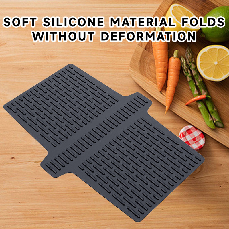 Silicone Kitchen Sink Mat Sink Saddle 17.6 X 12.8 In, Black