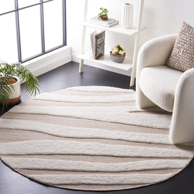 Brogun Abstract Handmade Flatweave Wool/Cotton Area Rug in Ivory/Beige