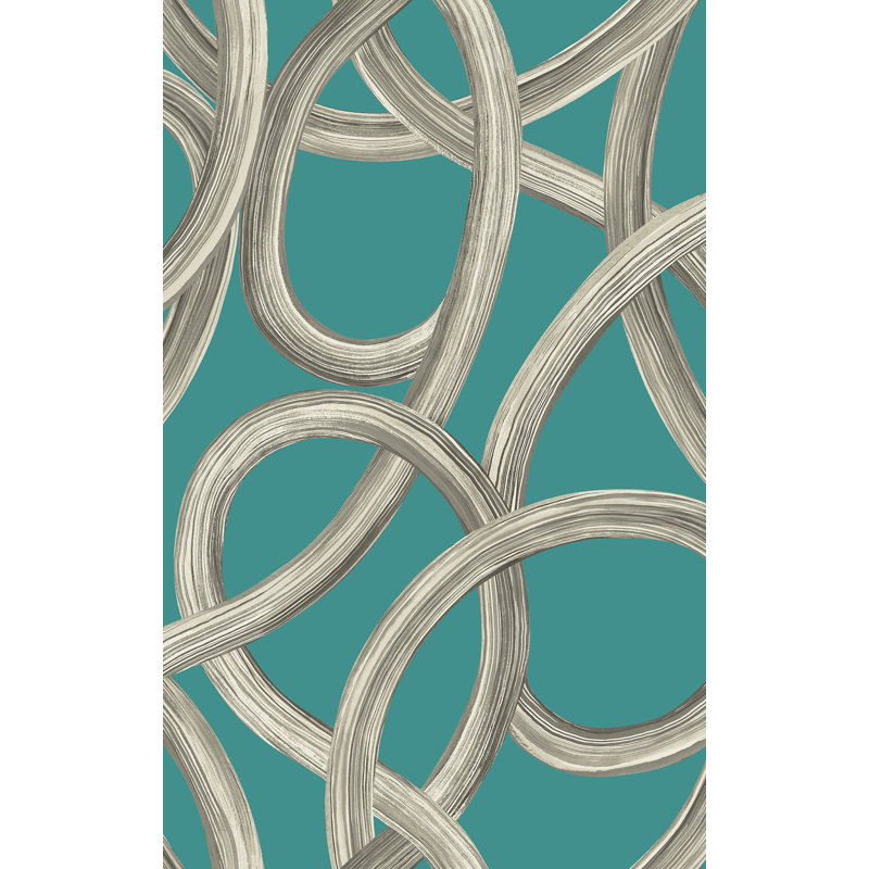 Rouleau de papier peint L 33 pi x l 19,7 po Berhan, Turquoise