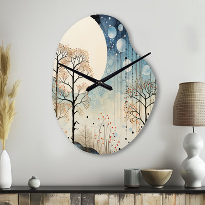 Art japonais japonais, sérénité zen serein, minimalisme paysage III - horloge murale asymétrique en métal, impression unique