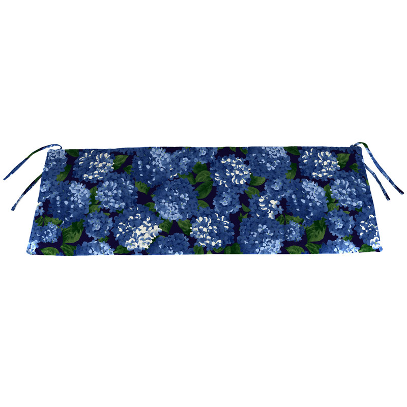 Indoor/Outdoor Bench Cushion, Hydrangea Midnight