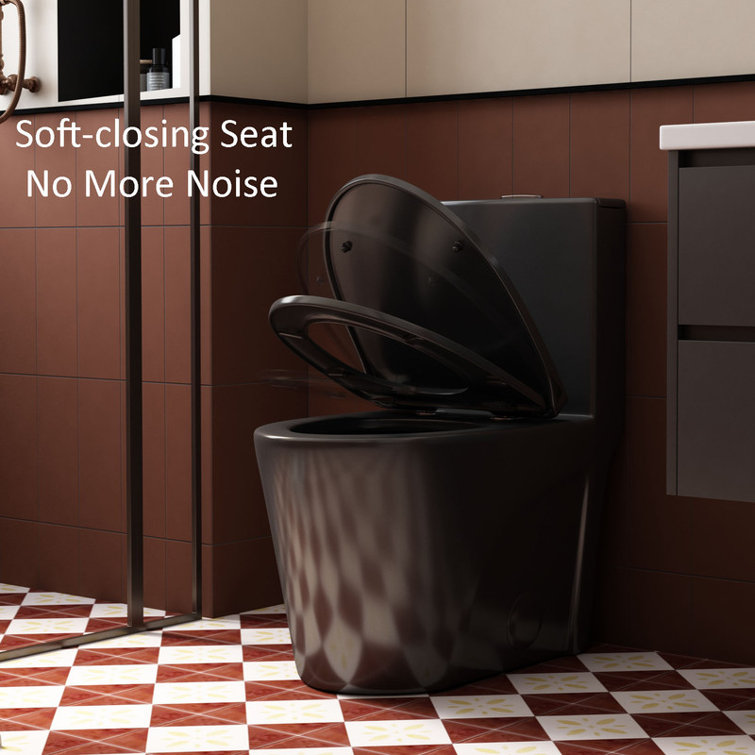 Modern One Piece Toilet,Elongated Toilet Power Dual Flush 1.1/1.6 GPF,Comfortable Seat ADA Height